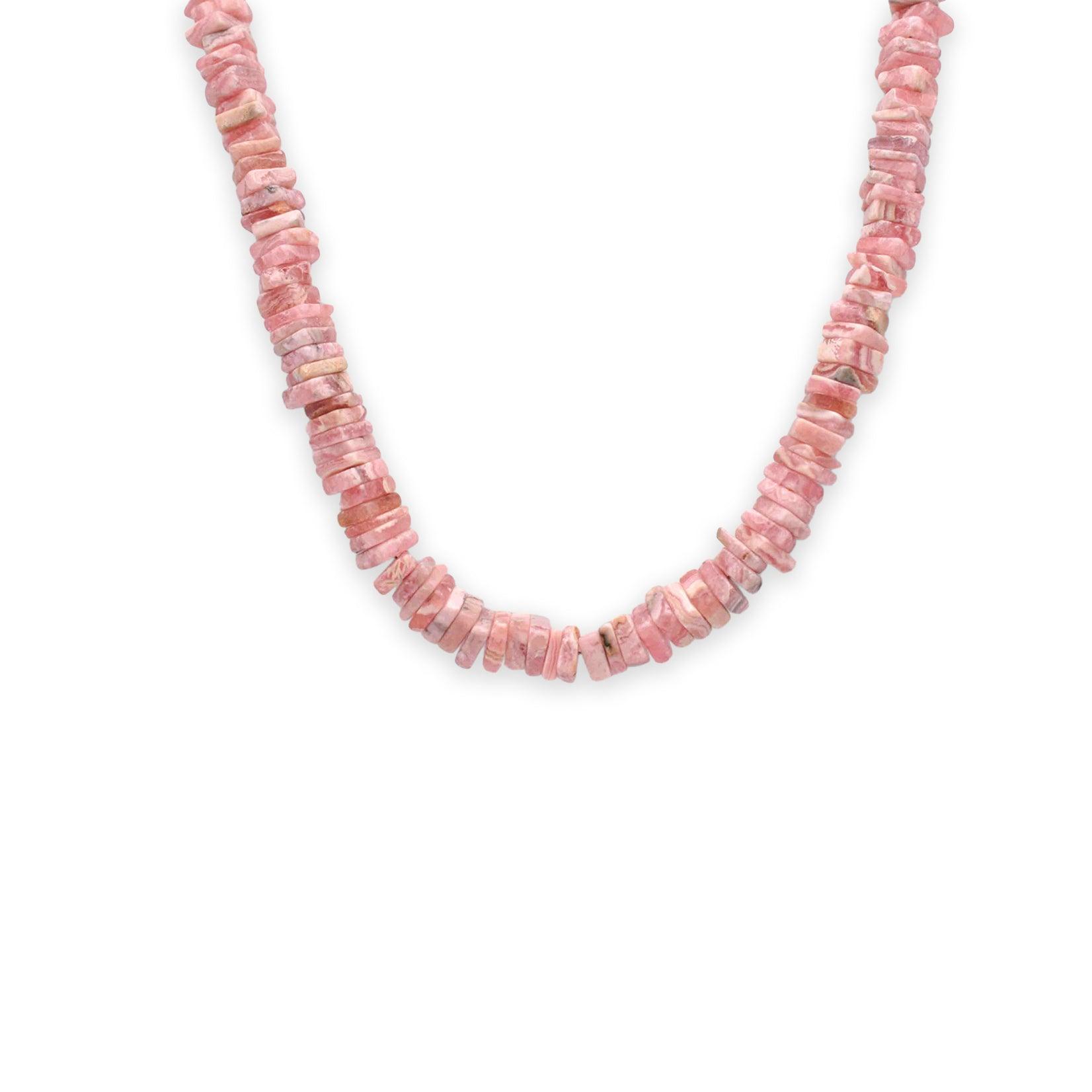 Rhodochrosite Heishi Necklace - Mystic Gleam
