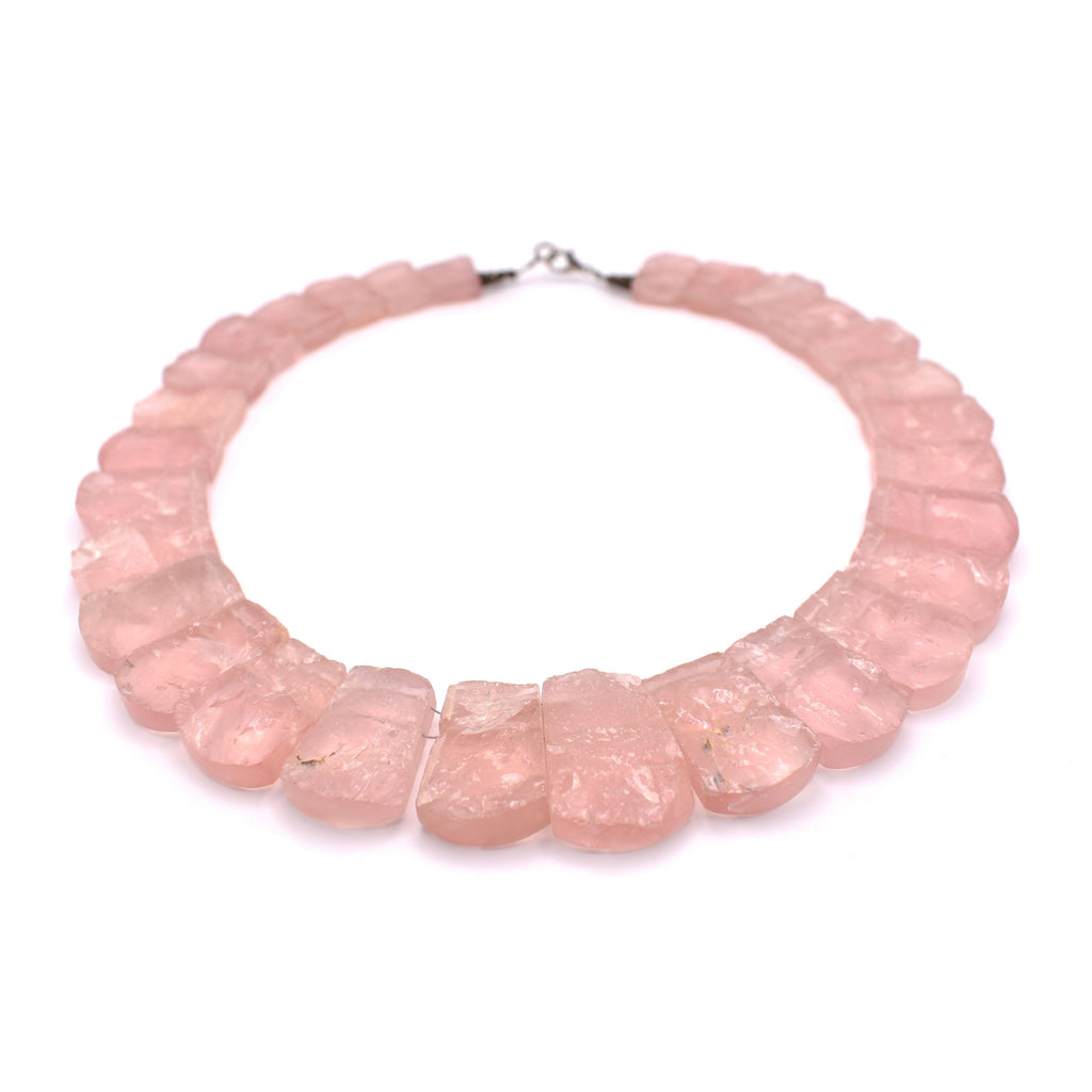Rose Quartz Bib Necklace - Mystic Gleam