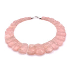 Rose Quartz Bib Necklace - Mystic Gleam