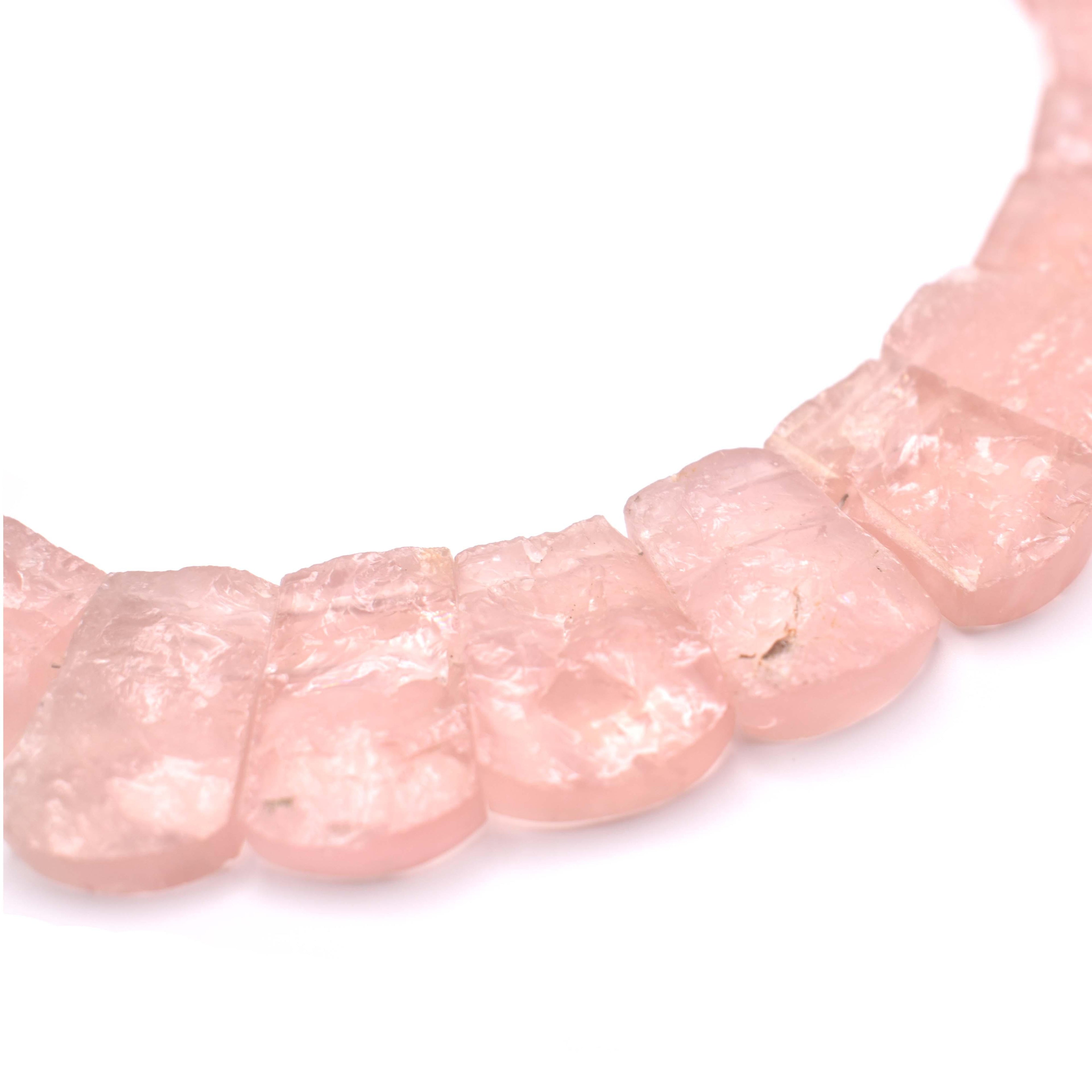 Rose Quartz Bib Necklace - Mystic Gleam