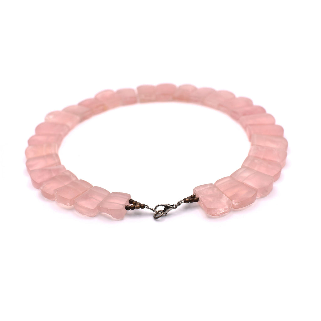 Rose Quartz Bib Necklace - Mystic Gleam