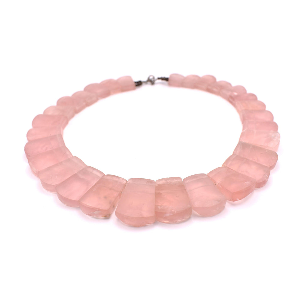 Rose Quartz Bib Necklace - Mystic Gleam