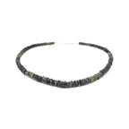Serpentine Heishi Necklace green and black color beads