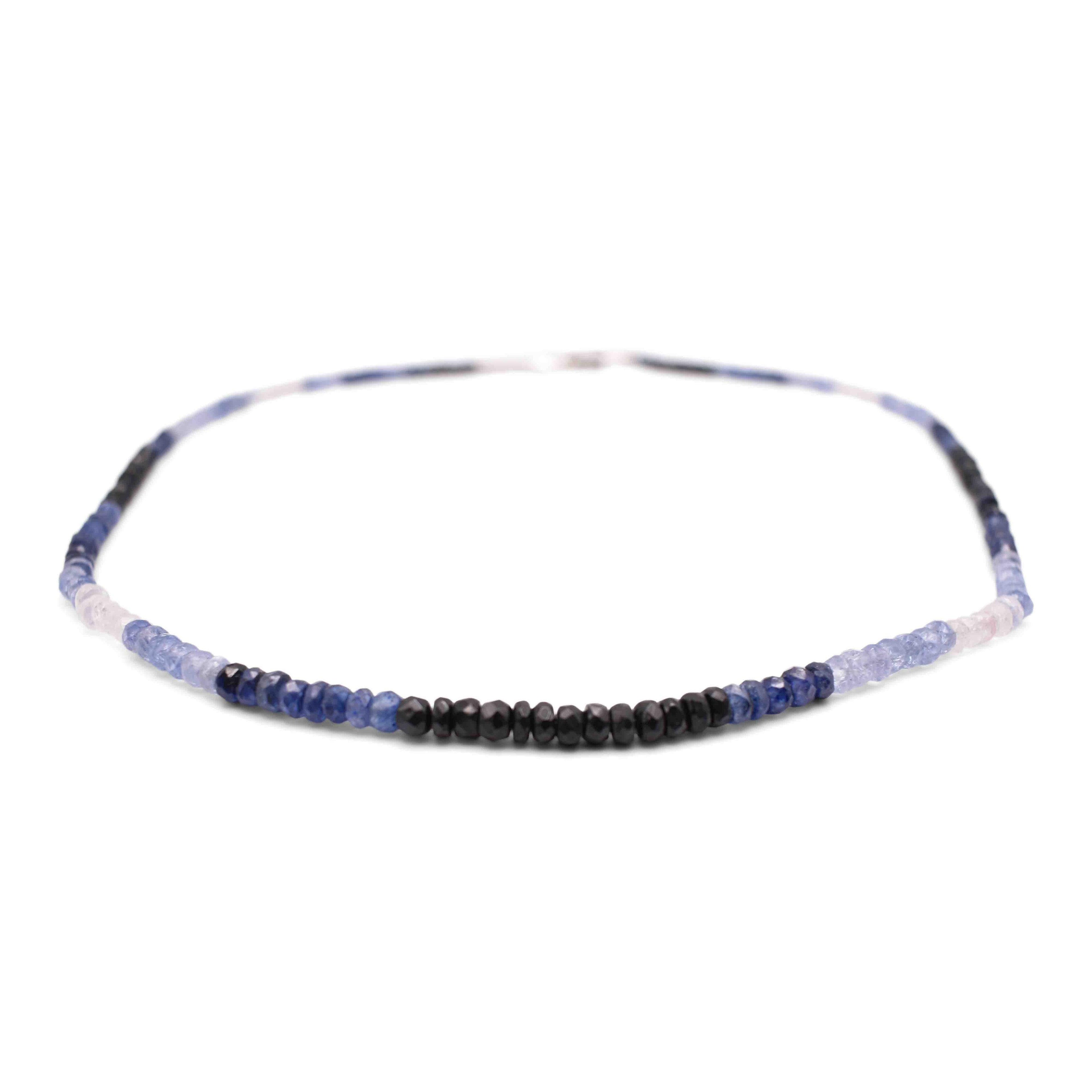 Shaded Blue Sapphire Faceted Cut Necklace - Mystic Gleam