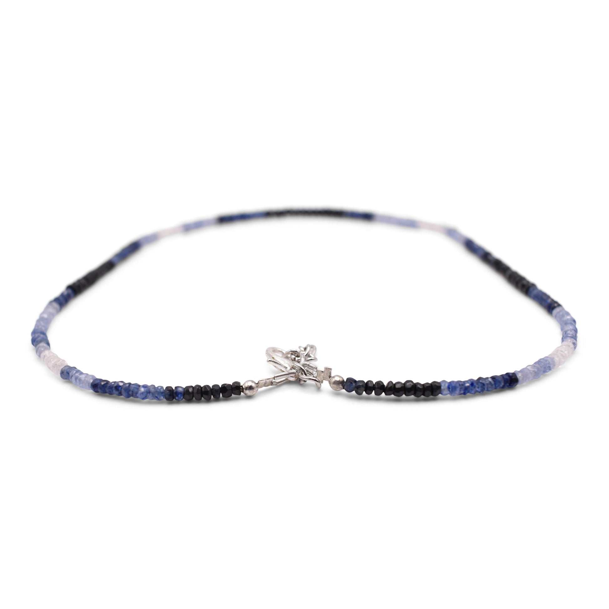 Shaded Blue Sapphire Faceted Cut Necklace - Mystic Gleam