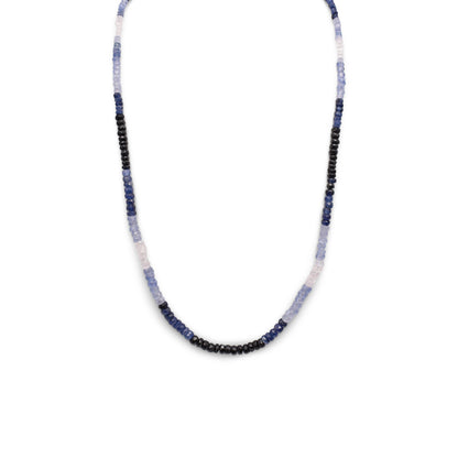 Shaded Blue Sapphire Faceted Cut Necklace - Mystic Gleam