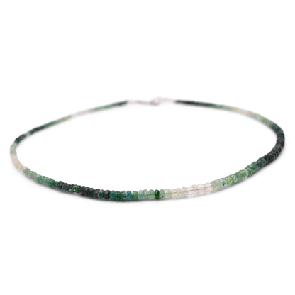 Shaded Emerald Faceted Cut Stone Necklace - Mystic Gleam