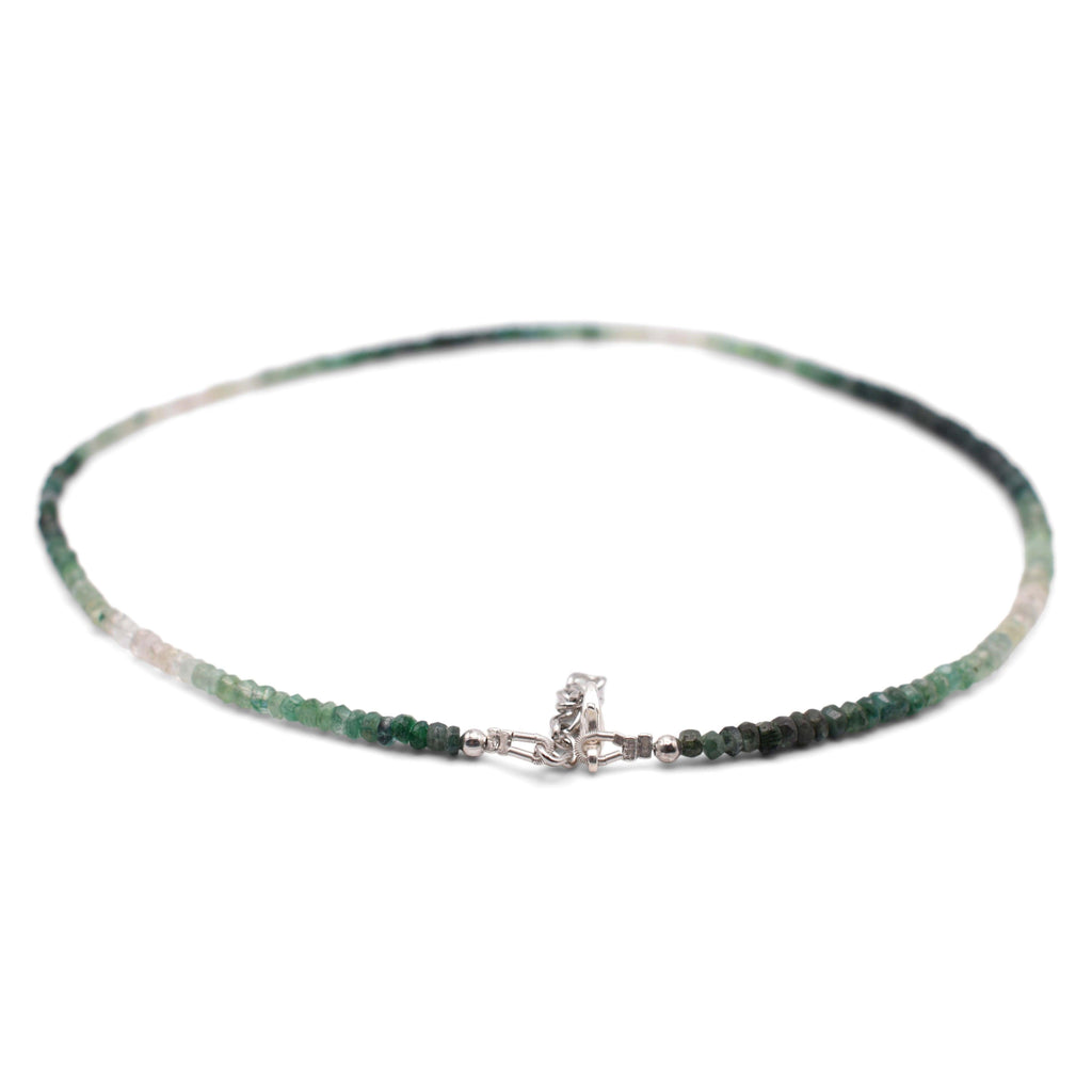 Shaded Emerald Faceted Cut Stone Necklace - Mystic Gleam