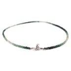 Shaded Emerald Faceted Cut Stone Necklace - Mystic Gleam