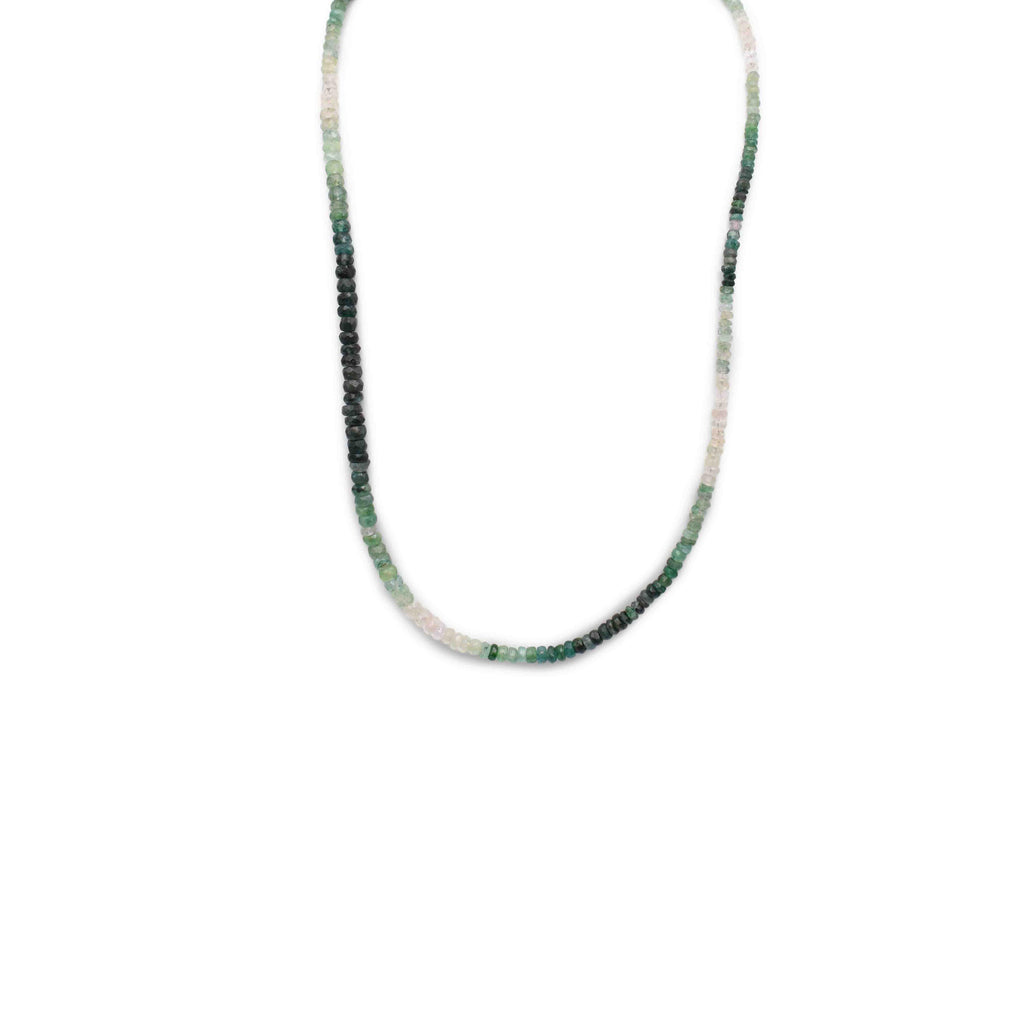 Shaded Emerald Faceted Cut Stone Necklace - Mystic Gleam