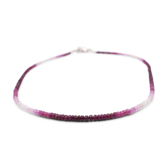 Shaded Ruby Faceted Cut Stone Necklace - Mystic Gleam