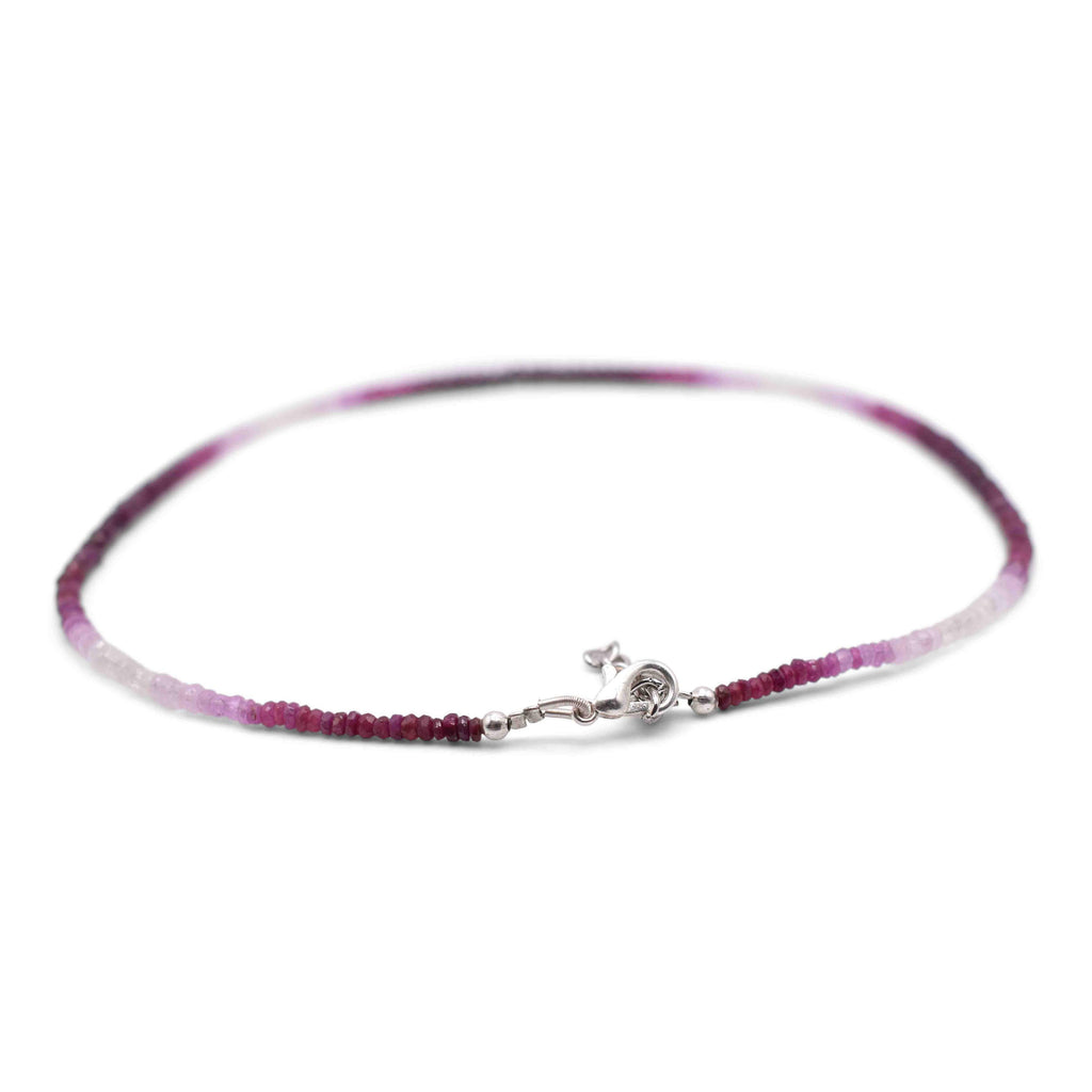 Shaded Ruby Faceted Cut Stone Necklace - Mystic Gleam