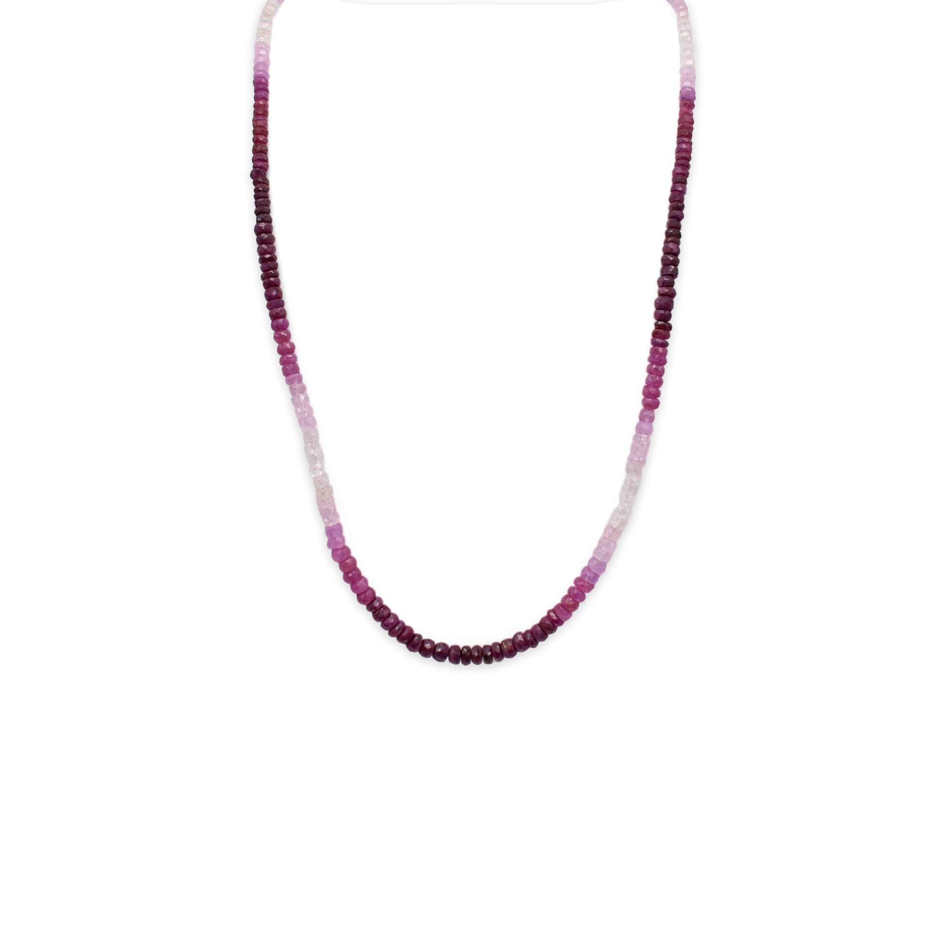 Shaded Ruby Faceted Cut Stone Necklace - Mystic Gleam