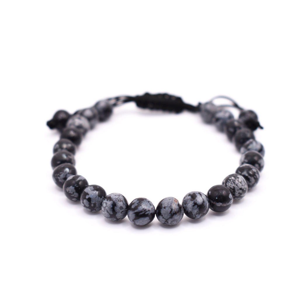 Snowflake Obsidian Adjustable Bracelet - Mystic Gleam