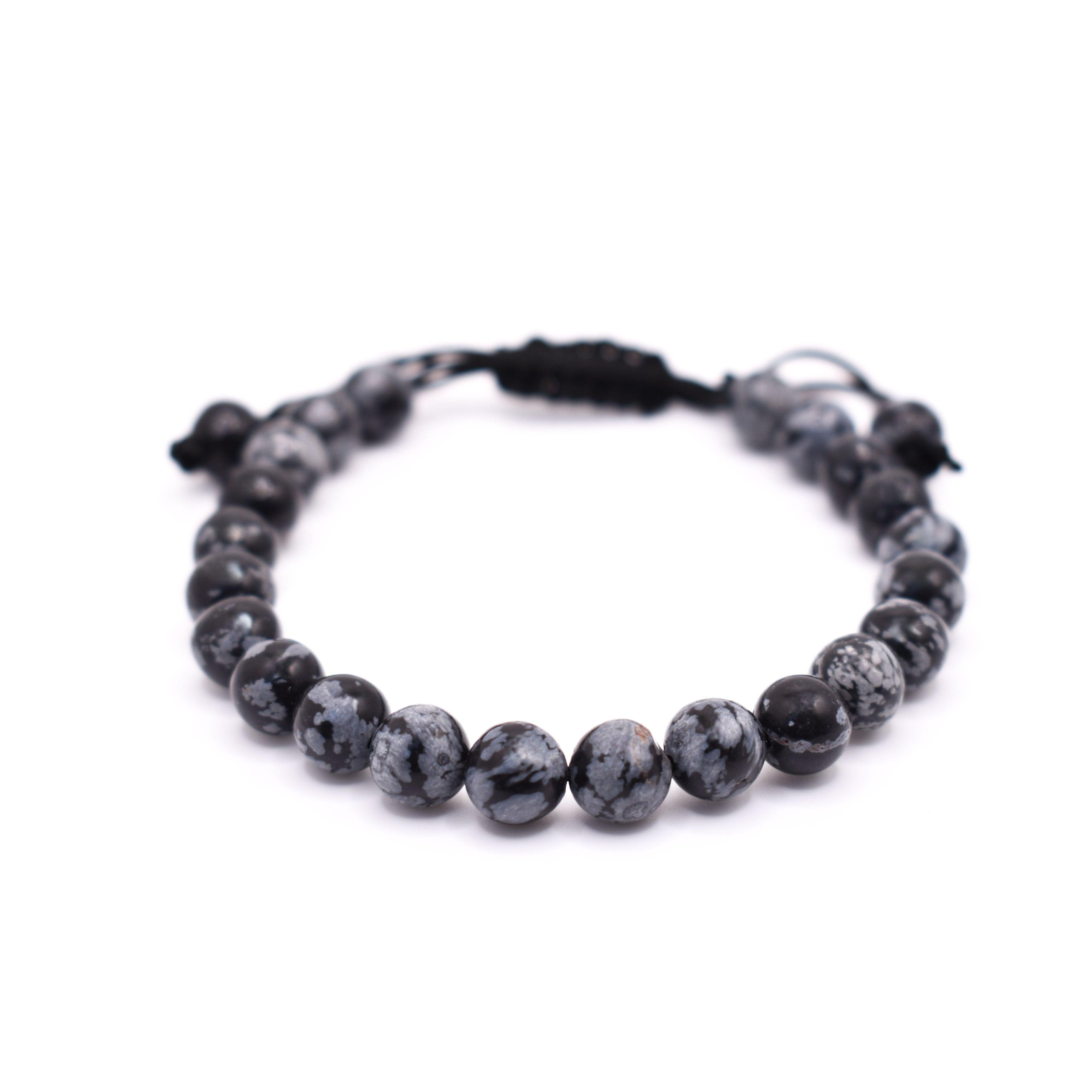 Snowflake Obsidian Adjustable Bracelet - Mystic Gleam
