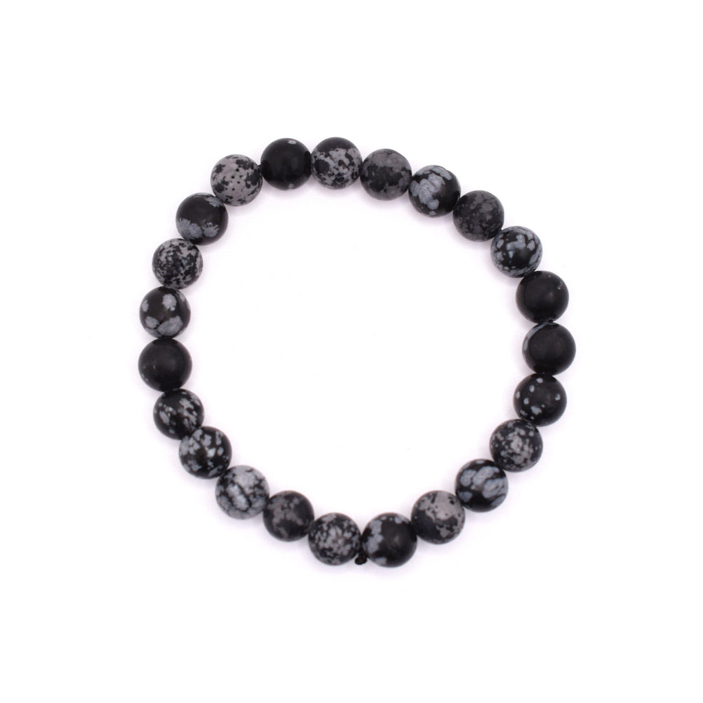 Snowflake Obsidian Bracelet - Mystic Gleam