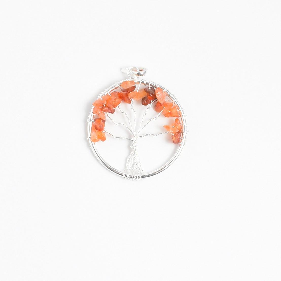 Tree of Life Pendant with Carnelian - Mystic Gleam