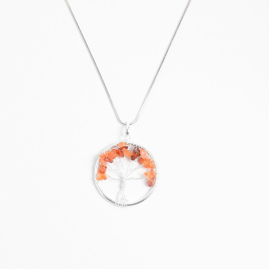 Tree of Life Pendant with Carnelian - Mystic Gleam