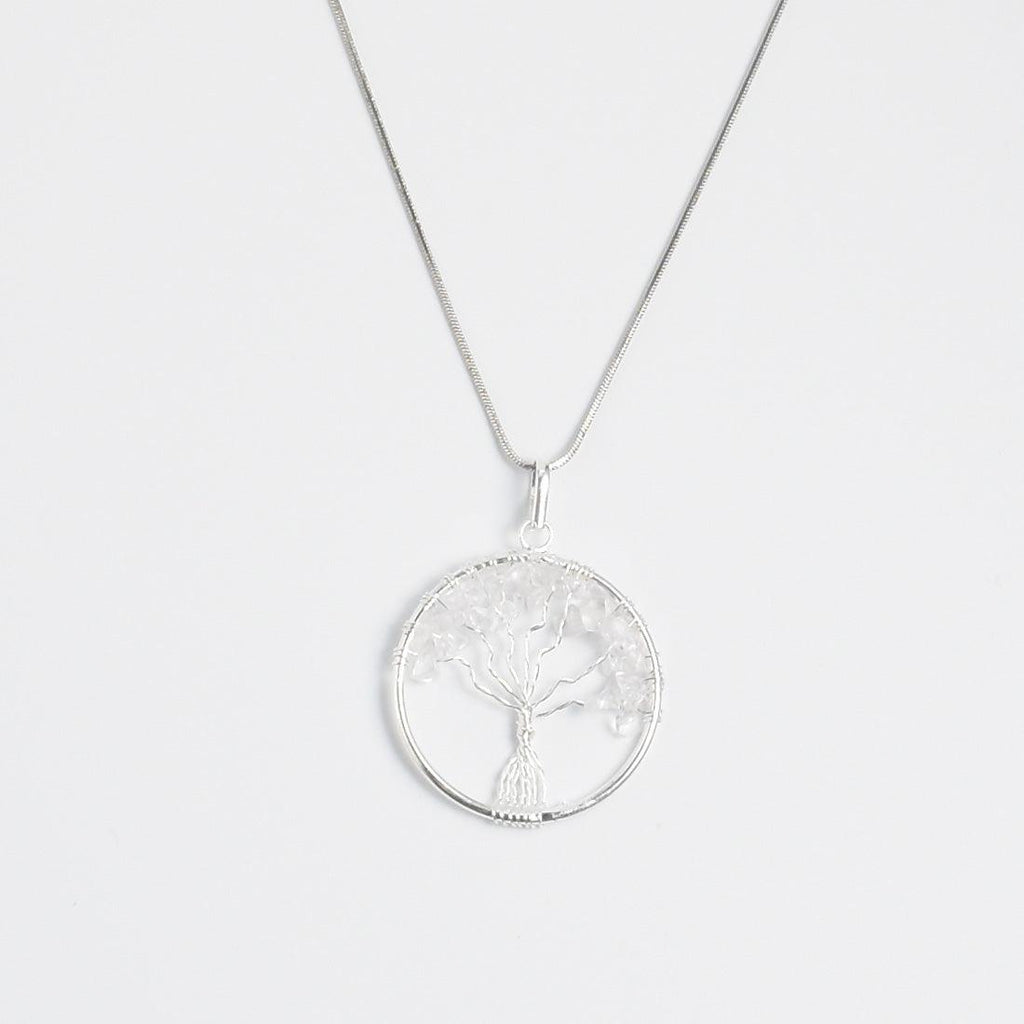 Tree of Life Pendant with Crystal - Mystic Gleam