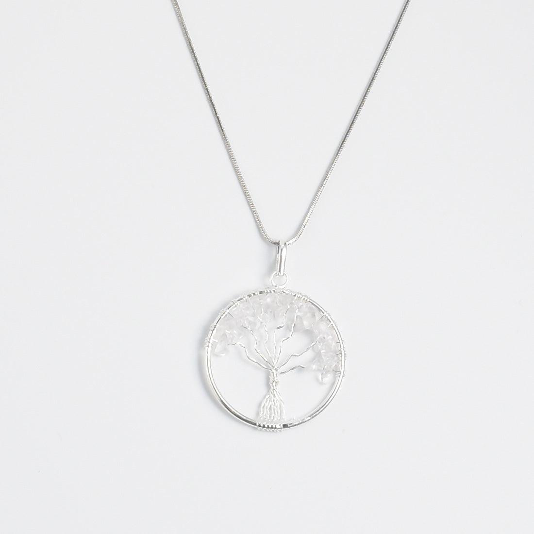 Tree of Life Pendant with Crystal - Mystic Gleam