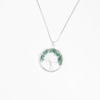 Tree of Life Pendant with Green Jade - Mystic Gleam