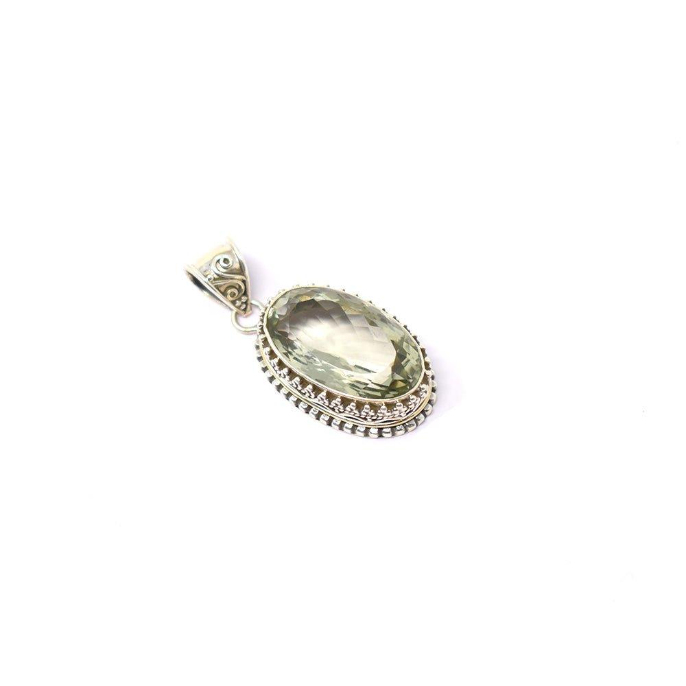 925 Sterling Silver Green Amethyst Pendant - Mystic Gleam