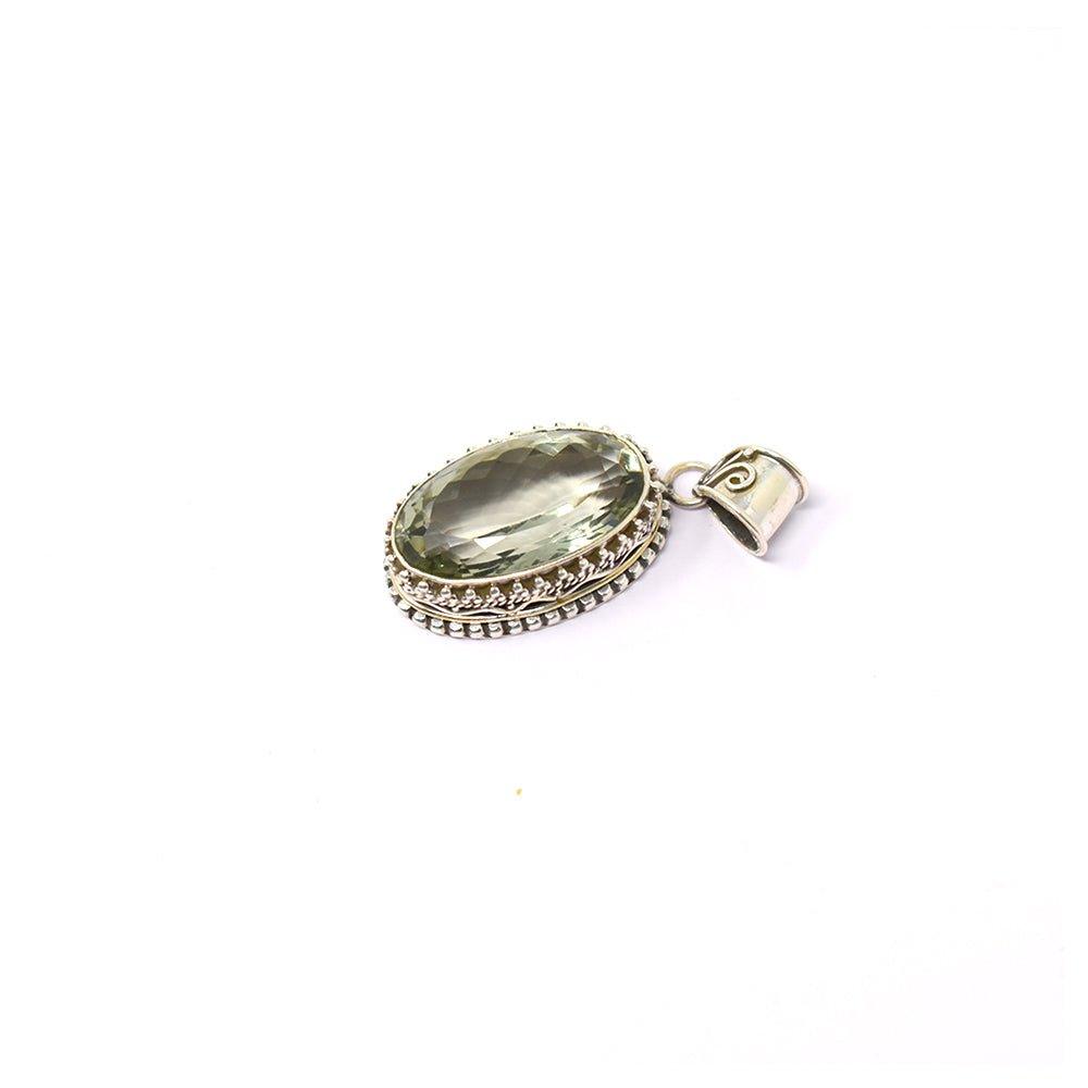 925 Sterling Silver Green Amethyst Pendant - Mystic Gleam