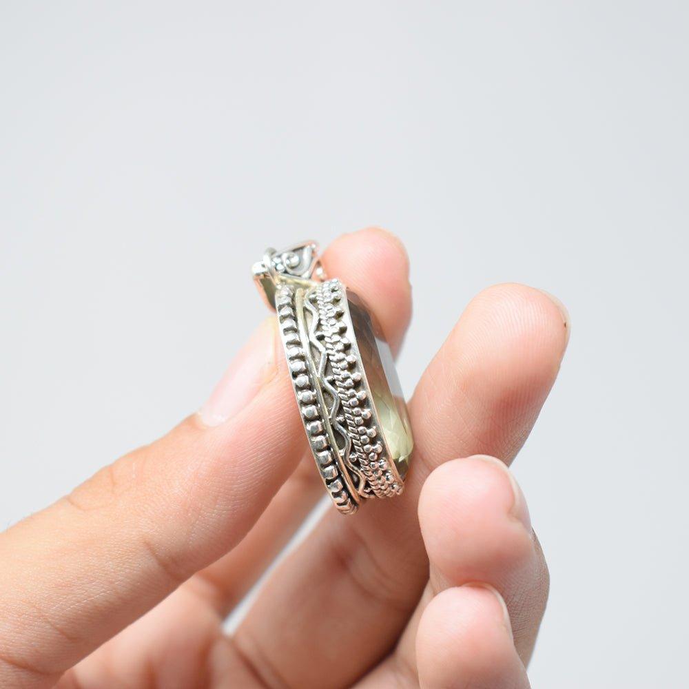 925 Sterling Silver Green Amethyst Pendant - Mystic Gleam