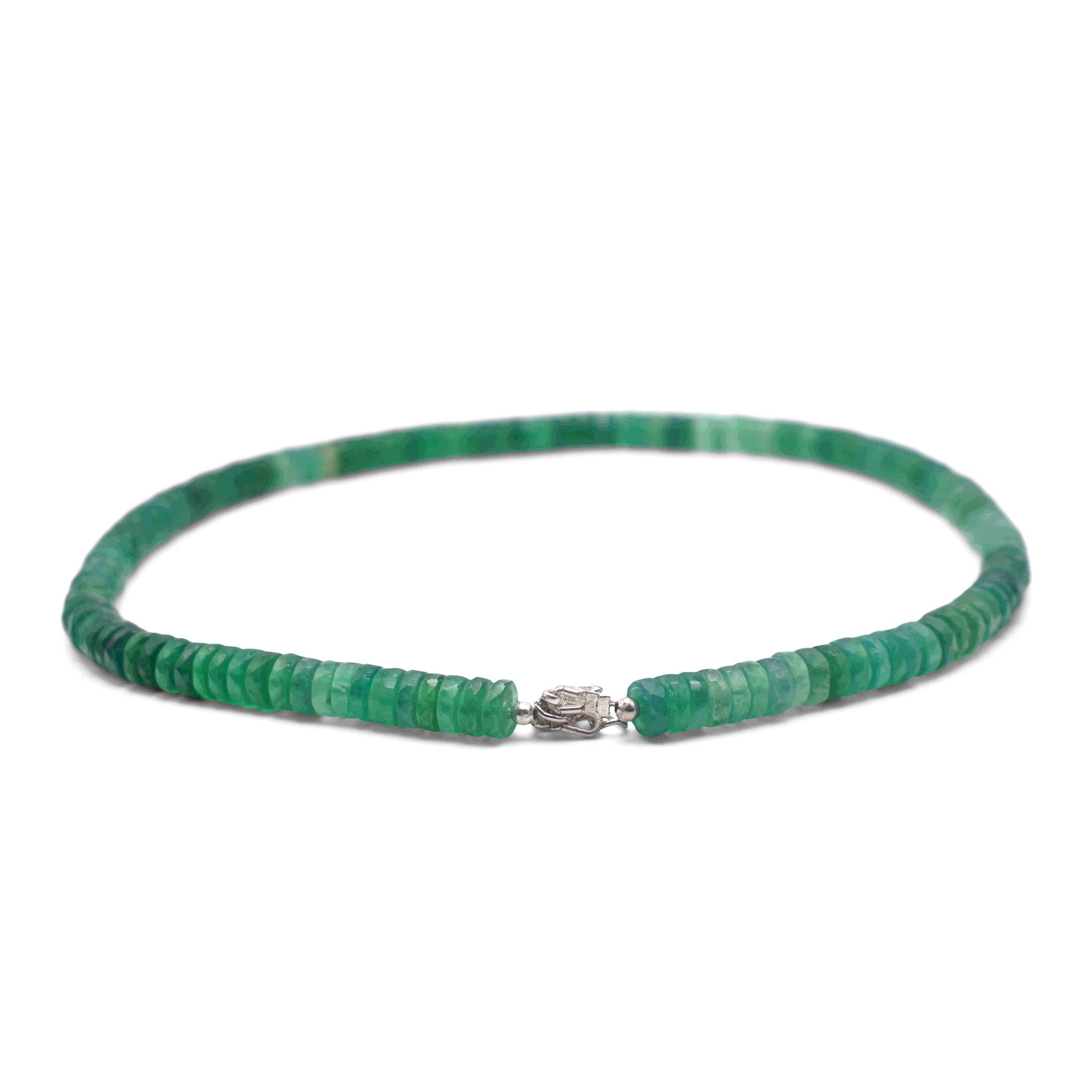 Green Onyx Faceted Cut Stone Necklace - Mystic Gleam