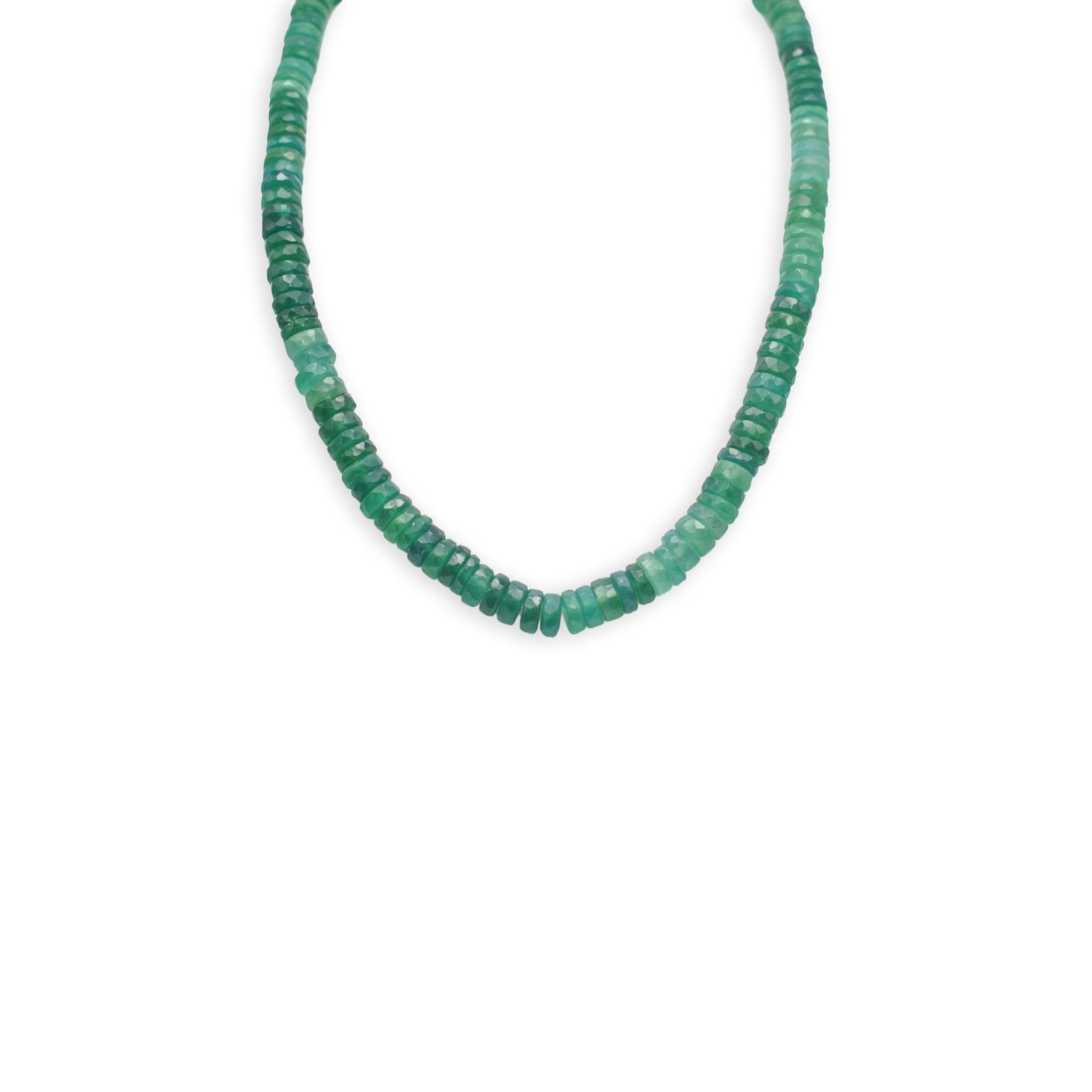 Green Onyx Faceted Cut Stone Necklace - Mystic Gleam