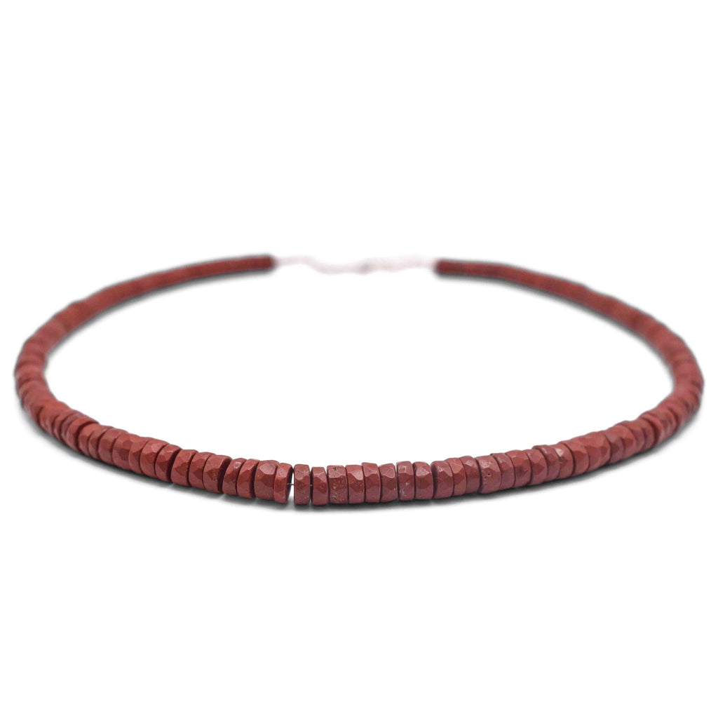 Red Jasper Faceted Cut Stone Necklace - Mystic Gleam