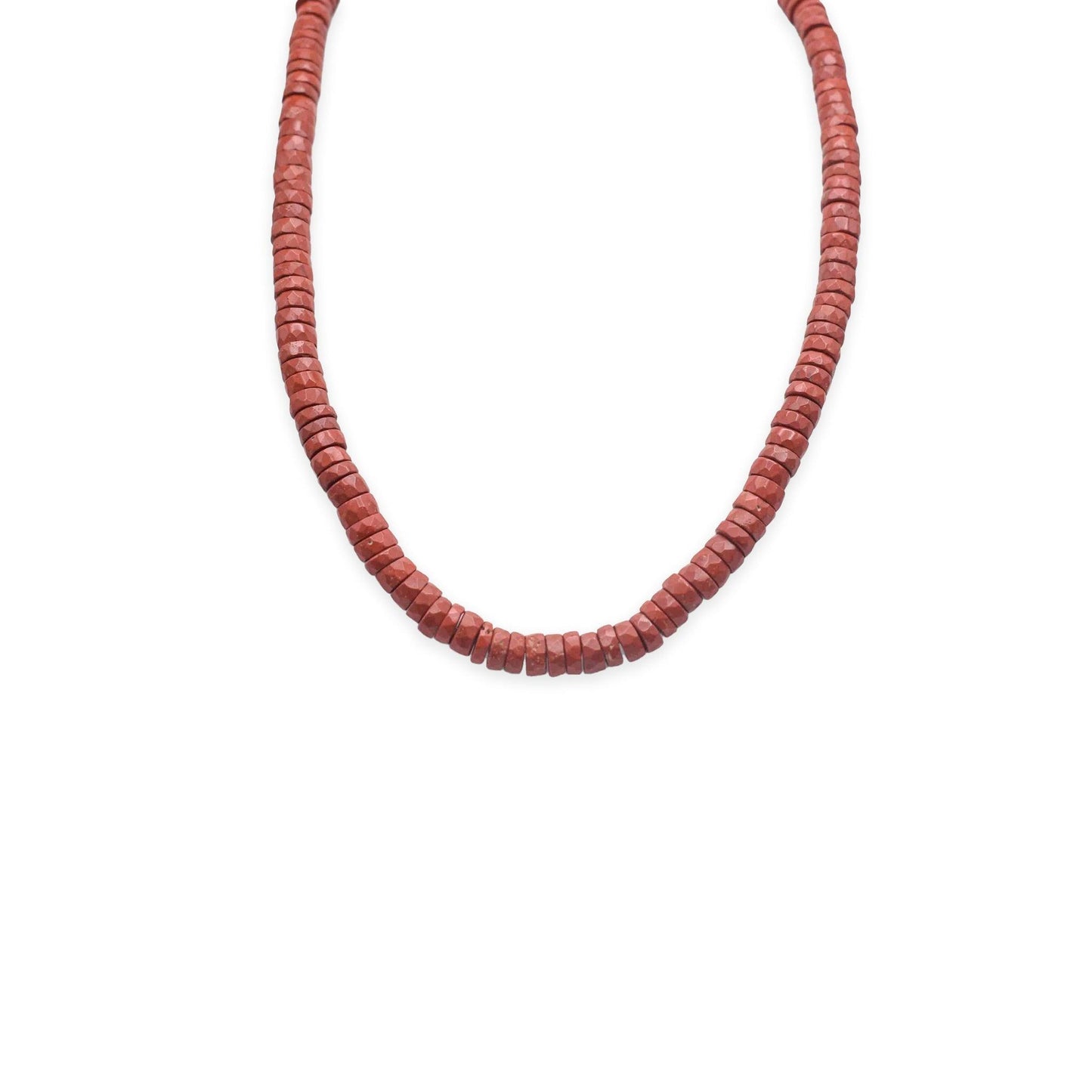 Red Jasper Faceted Cut Stone Necklace - Mystic Gleam